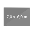 700 x 600 cm, rechteckig